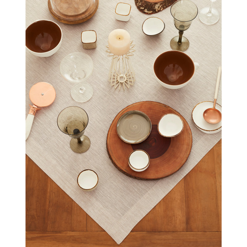100% Pure Linen Table Throw - Athena, Light Natural