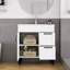 Meuble-lavabo moderne de 80 cm (31,5 pouces) avec lavabo en céramique, charnières à fermeture douce et grand espace de rangement pour un montage facile et une durabilité accrue.