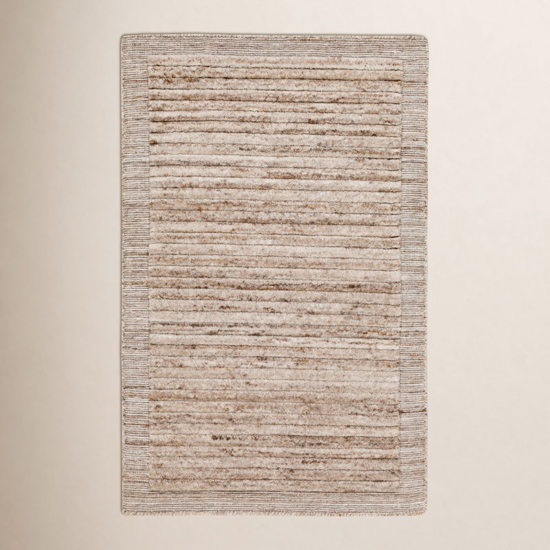 Felipa Hand Loomed Striped Indoor / Outdoor Rug, Rectangle 8' x 10'