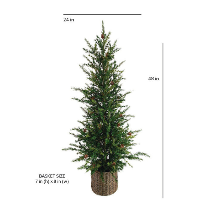 SEASONAL GREENERY TREE PINE BSKT 4FT