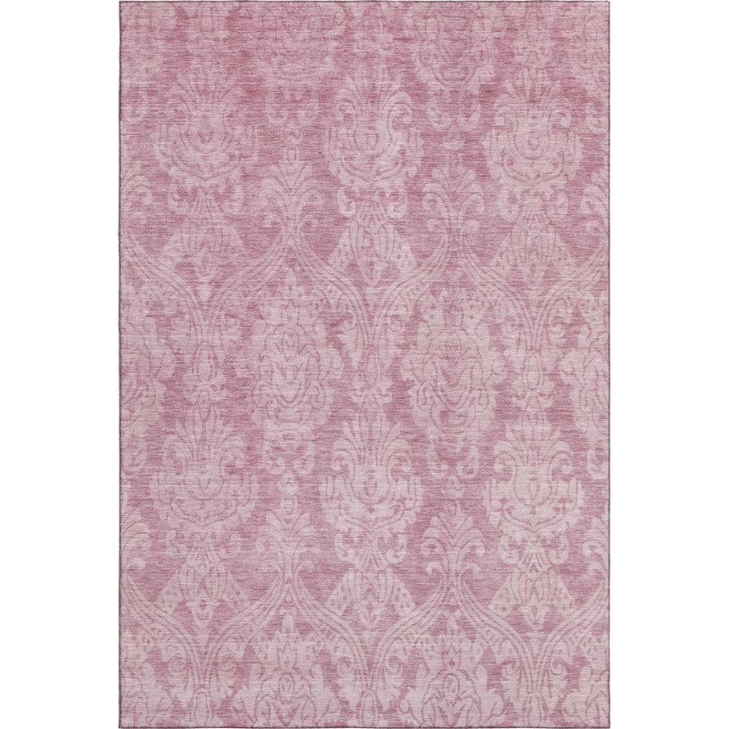 Premium Machine Washable Honig AMF1659 Damask Rug, Rectangle 10' x 14'