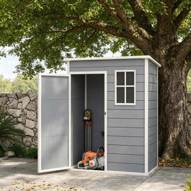 Remise verrouillable avec rangement, remise de jardin moderne renforcée en acier 5 x 3 pi