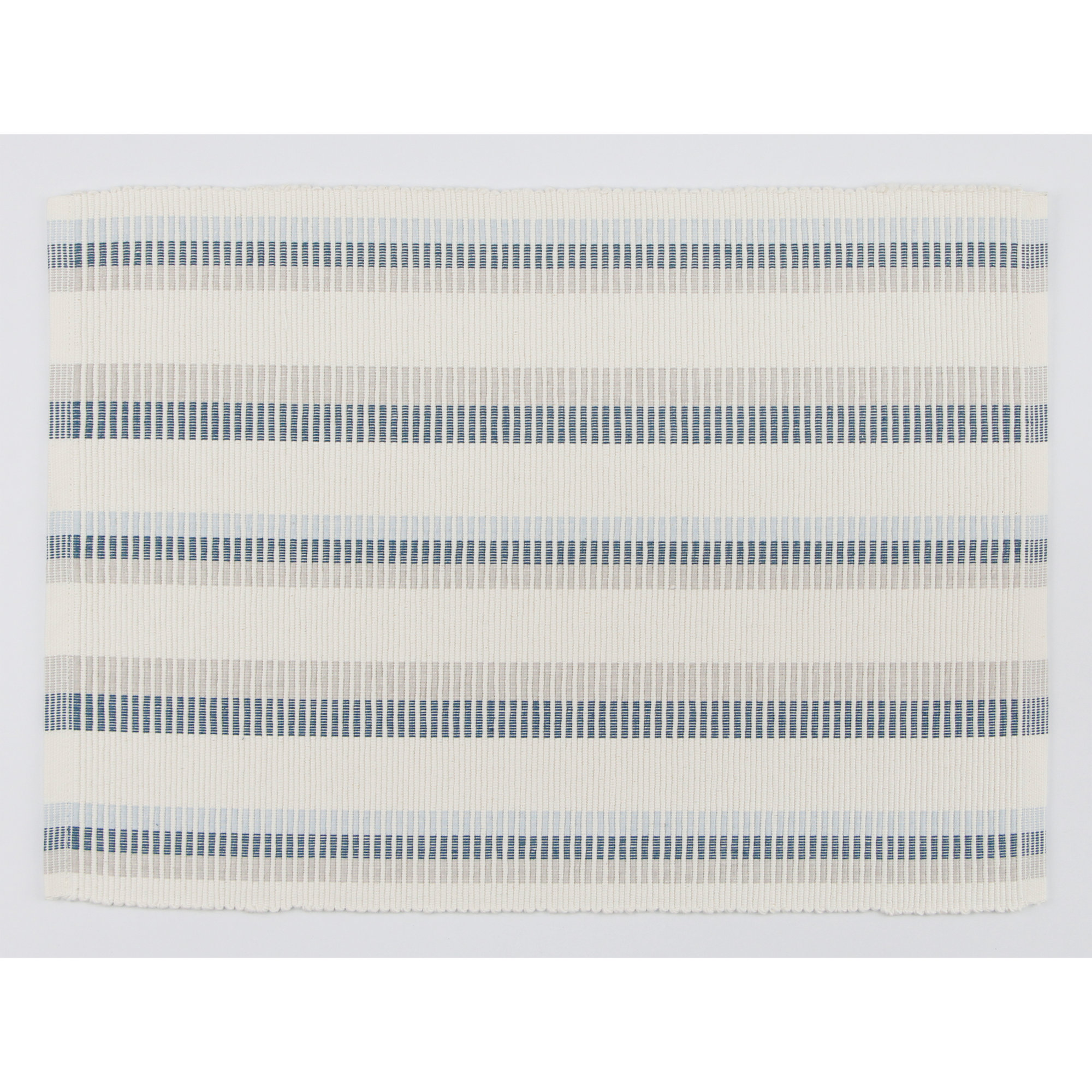 Beachcrest Home™ Ribbed Striped Cotton Placemats - 13" X 17", Tonal Blues