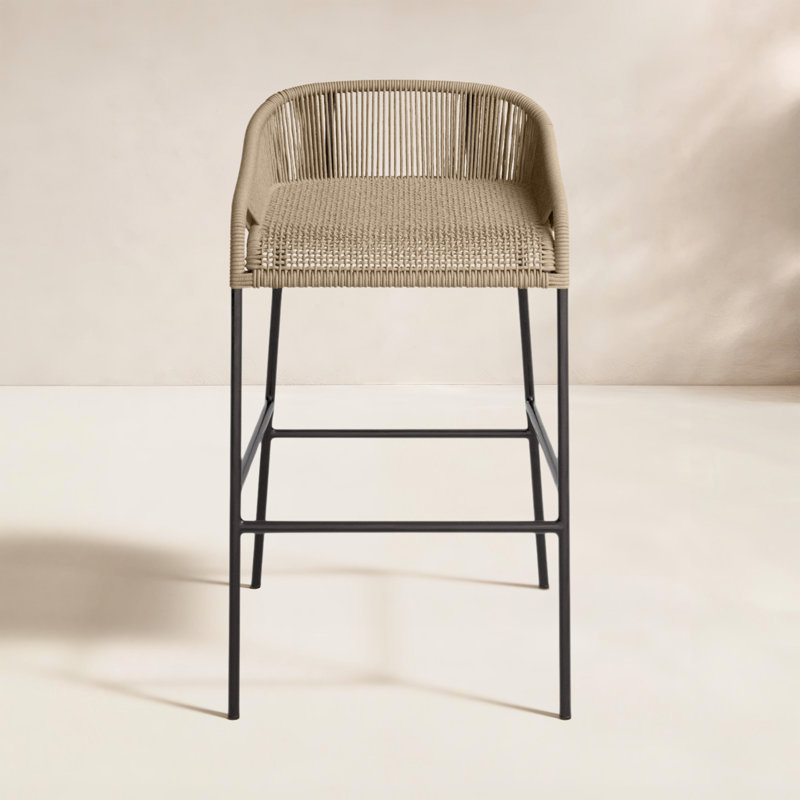 Belmont Powder Coated Aluminum Stool, Taupe, 28" H