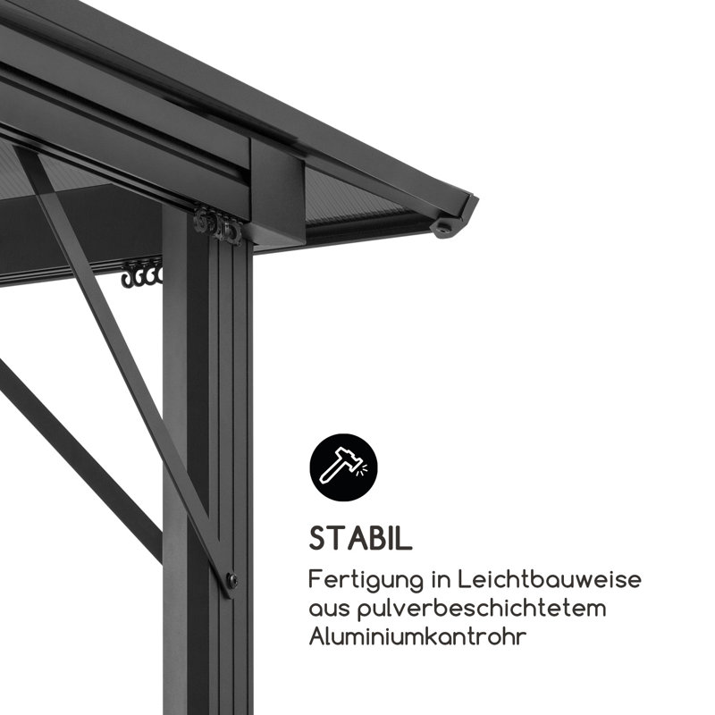 3m x 4m Metal Gazebo, Anthracite