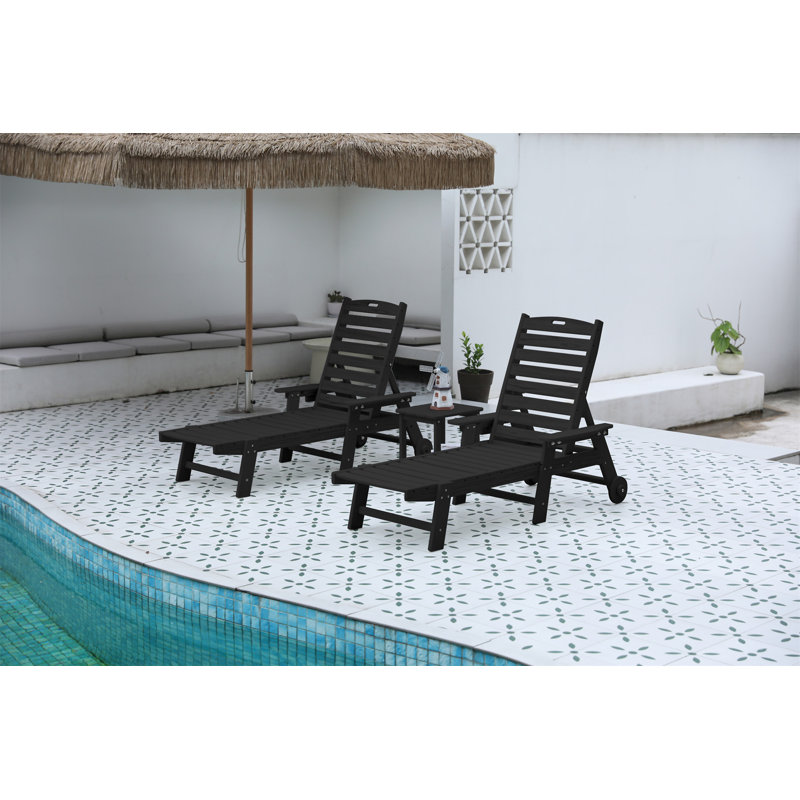 Lounge Chair With Side Table, Black