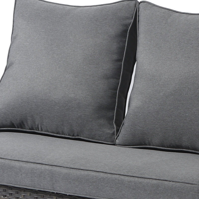 Causeuse d'extérieur en métal avec coussins Charron, Gris