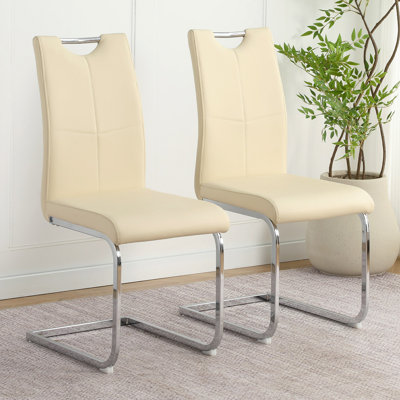 Modern PU Dining Chair Living Room Chair Upholstered Chair, Electroplated Metal Chair Leg Design, Kitchen, Living Room, Bedroom, Dining Room Side Chair