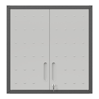 Armoire de rangement murale en métal avec porte verrouillable et 1 tablette pour garage, bureau, assemblage requis