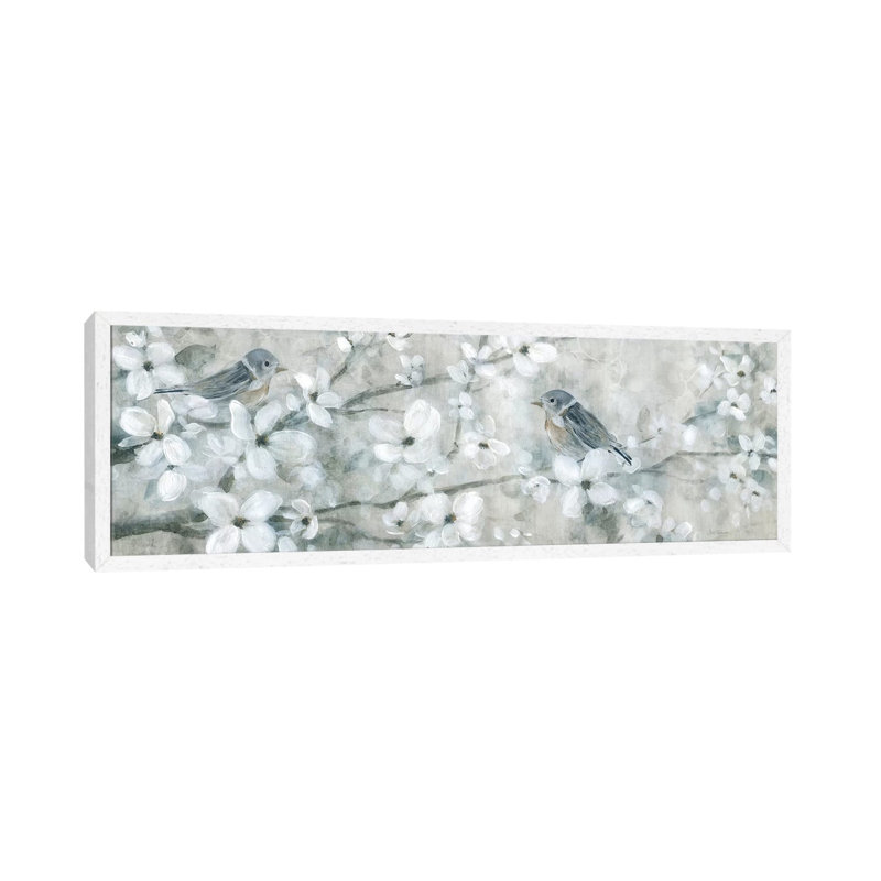 Welcoming Blossoms by Carol Robinson - Painting on Canvas, 121.92 cm H x 40.64 cm W, White Framed