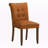 Jules Brown Wood Dining Chair Set with Orange Fabric Seat, 37.03'' H X 19.1'' W X 24.8'' D