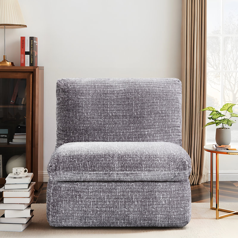 Chaise ergonomique stable en velours côtelé gris avec repose-pieds