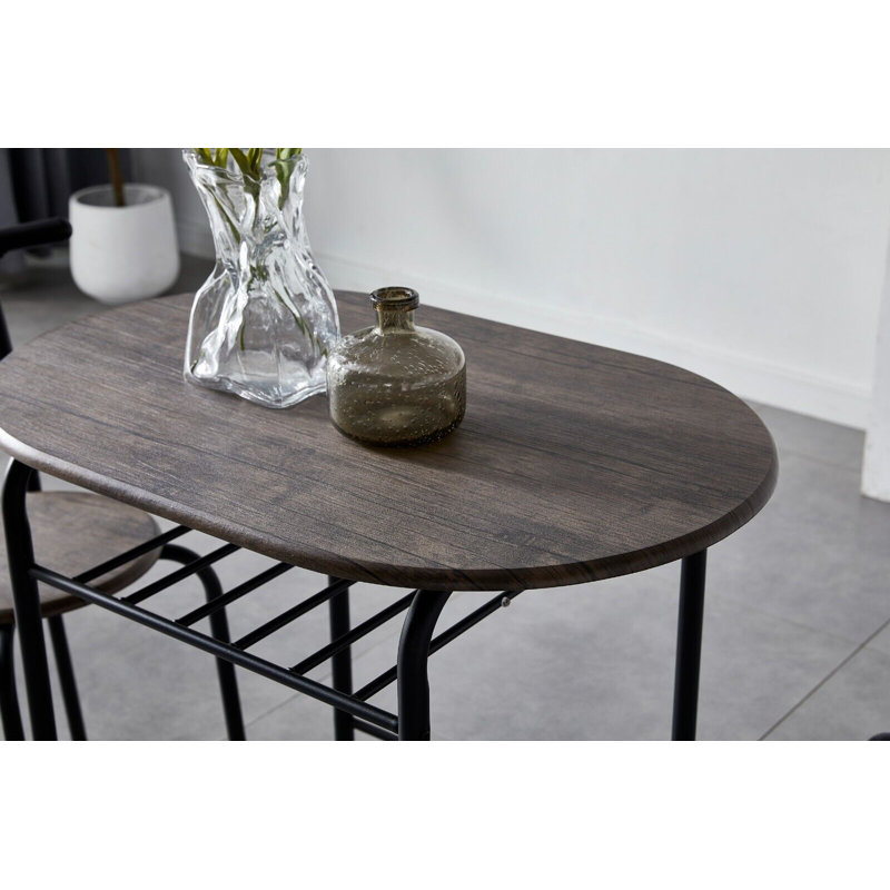 Leund 2 - Person Dining Set, Black, Distressed Gray, Distressed Grey