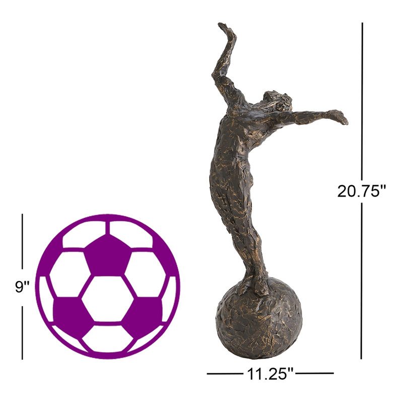 Bronze Cast Iron Sculpture with Gold Highlights