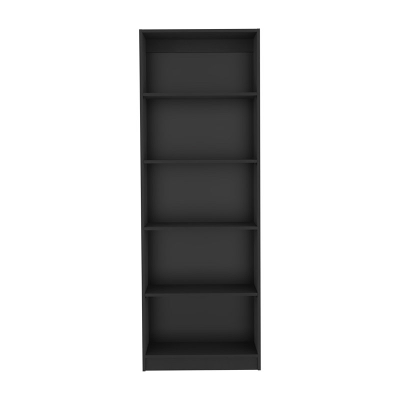 Bibliothèque à 4 tablettes, noir, bureau, Noir, (5 tablettes) H 71,1 po x l 24,7 po x P 11,7 po