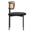 Velvet Upholstered Metal Armchair in Black