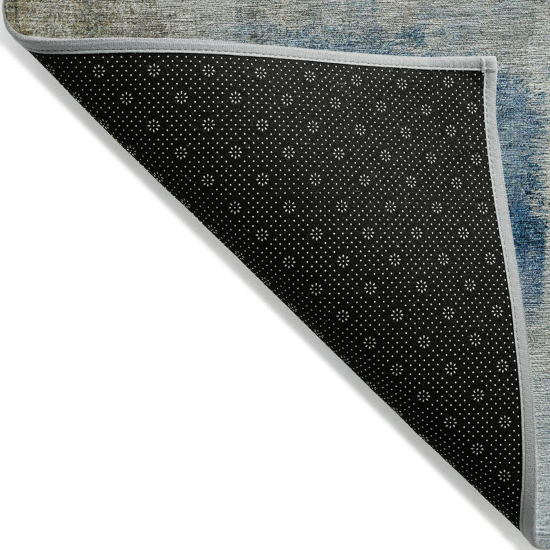 Tapis extérieur lavable abstrait beige et ivoire 5 pi x 8 pi taupe