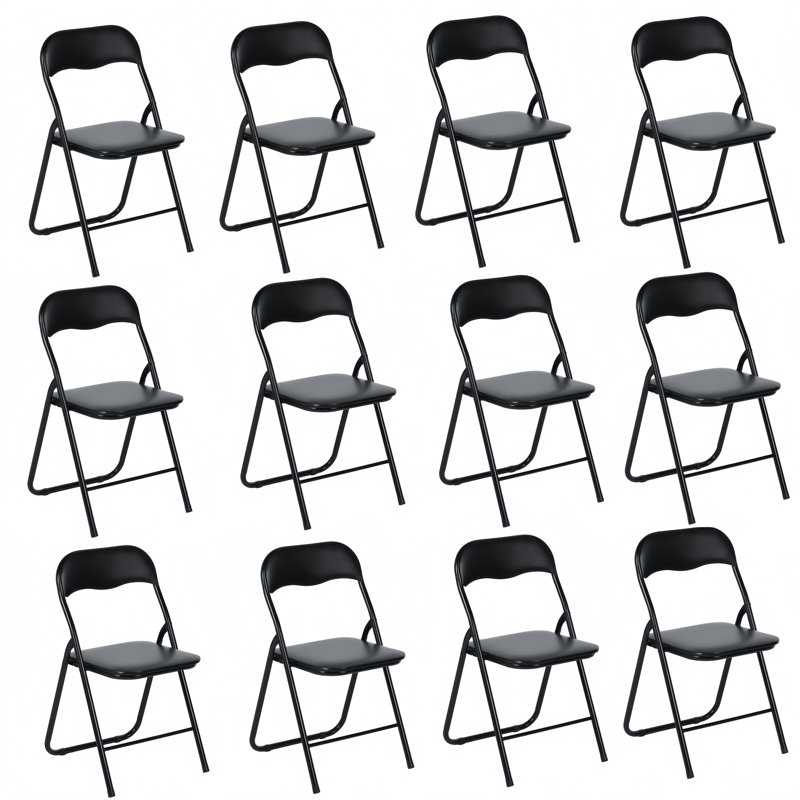 Nazira Faux Leather Padded Stackable Folding Chair Folding Chair Set