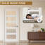 80" Primed 5-Lite Frosted Glass Solid Wood Slab Door Without Hardware Kit-109739707