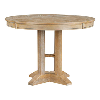 Farmhouse Dining Table Extendable Round Table For Kitchen, Dining Room(Natural Wood Wash)