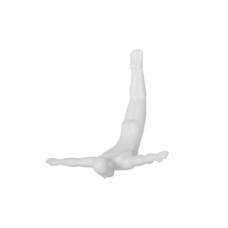 6.5" X 2.5" X 6.5" Diver - Wall Art, White