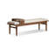 Long banc en cuir massif et noyer-112233203