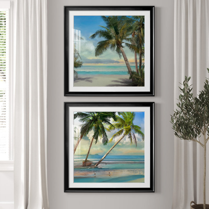«A Found Paradise II», ensemble de 2 impressions, Blanc, H 26,5 po x l 53 po x P 1,5 po, Papier encadré noir