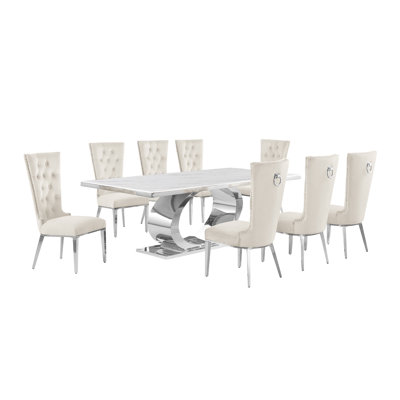 Ballance Marble Top Pedestal Dining Set
