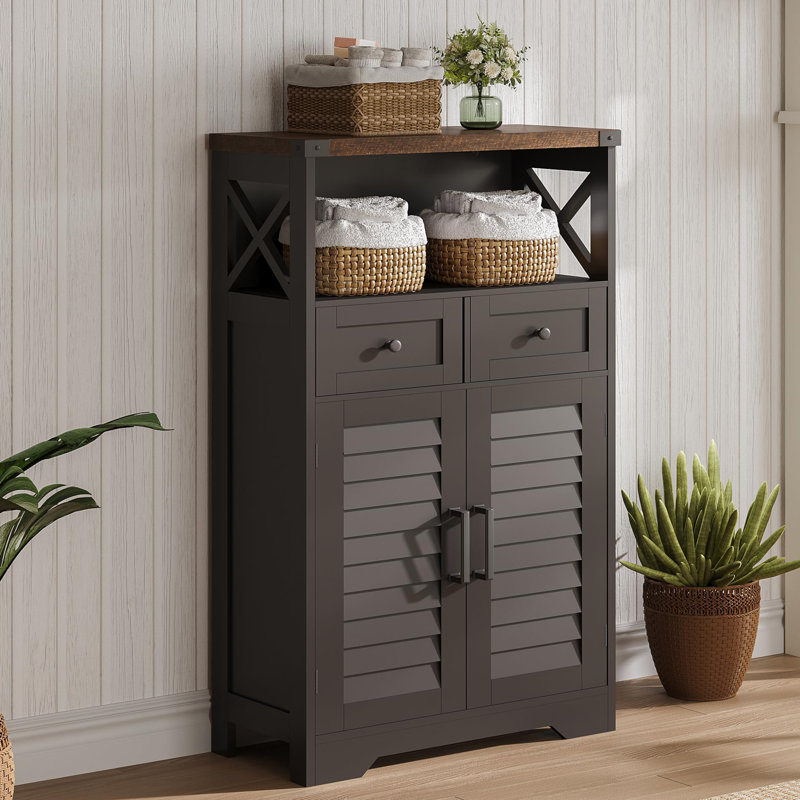 Armoire de rangement Farmhouse, Noir, noir, noir, noir