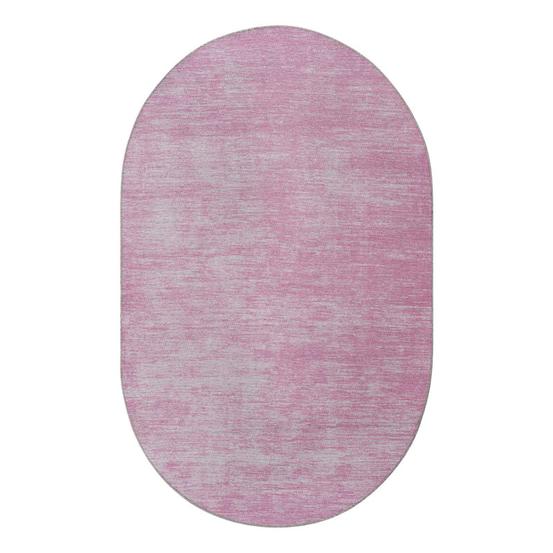 Tapis rose tressé rustique, Ovale 5 pi x 8 pi