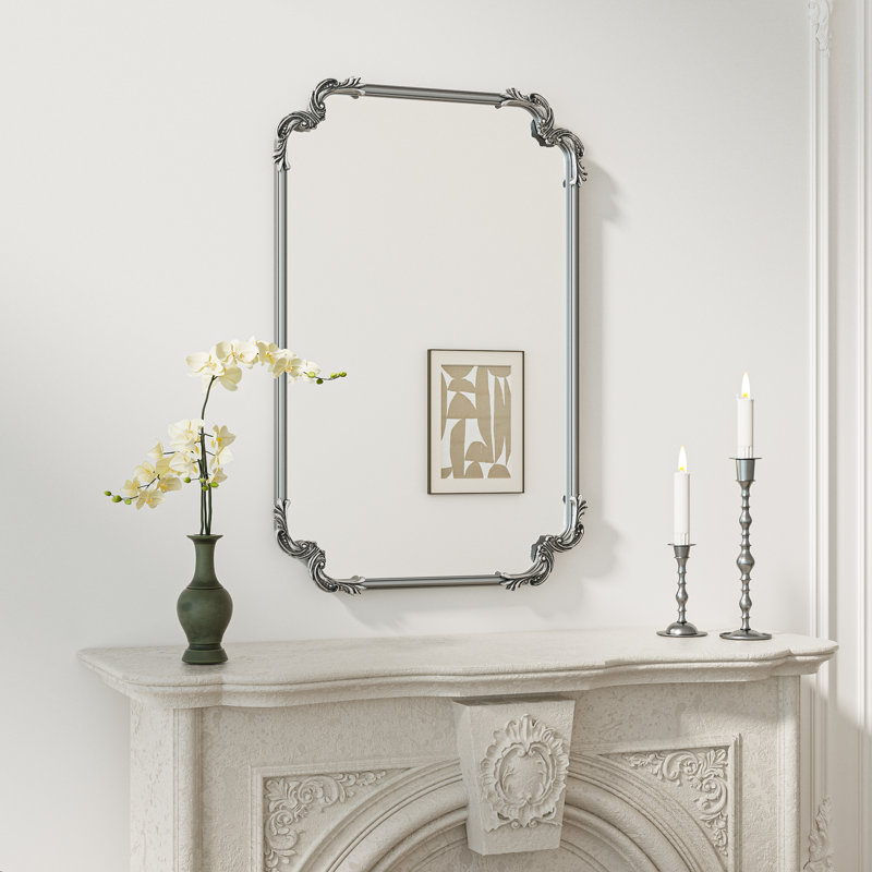 Miroir d'appoint Genan, Argent antique, 36 po x 24 po