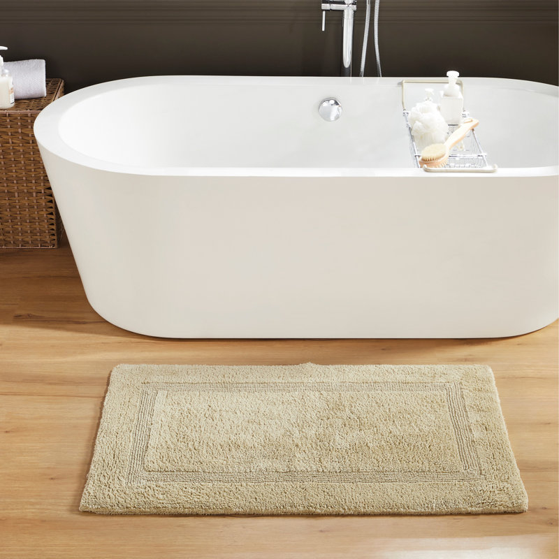 Rozanne Reversible Cotton Bath Rug, Sand, 24" x 40" Rectangle
