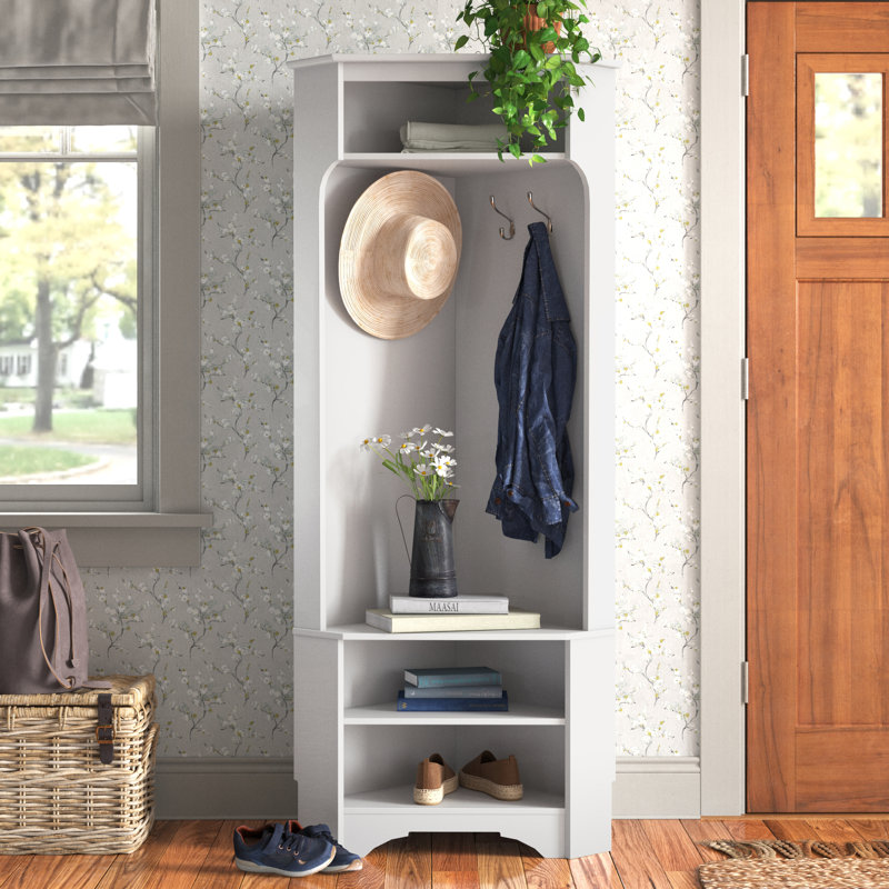 Portemanteau avec rangement pour chaussures, Blanc