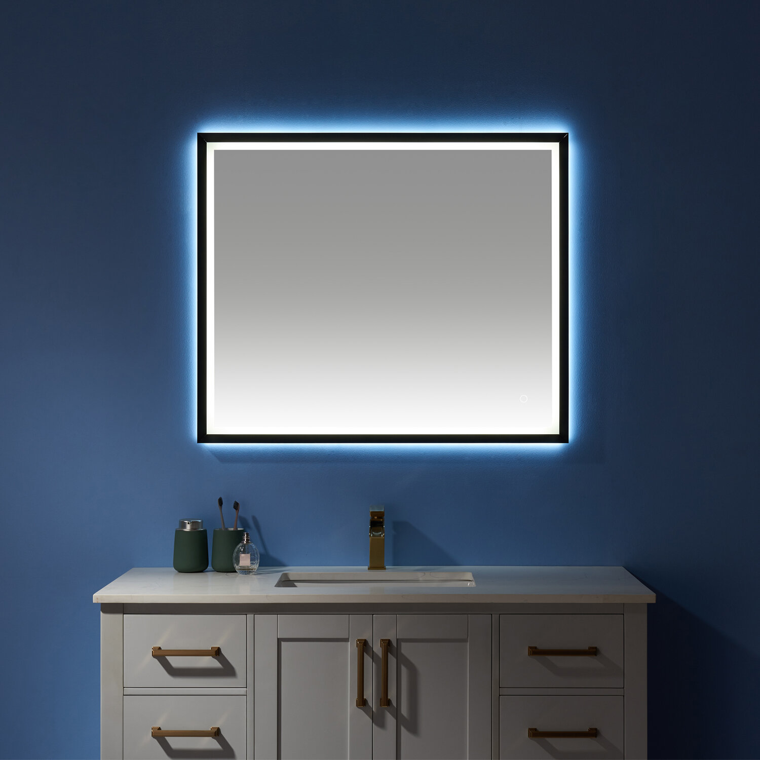 Aevar Super Bright Double LED Lights Anti-Fog Bathroom / Vanity Mirror with Tempered Glass & ETL Orren Ellis Size: 60 x 36