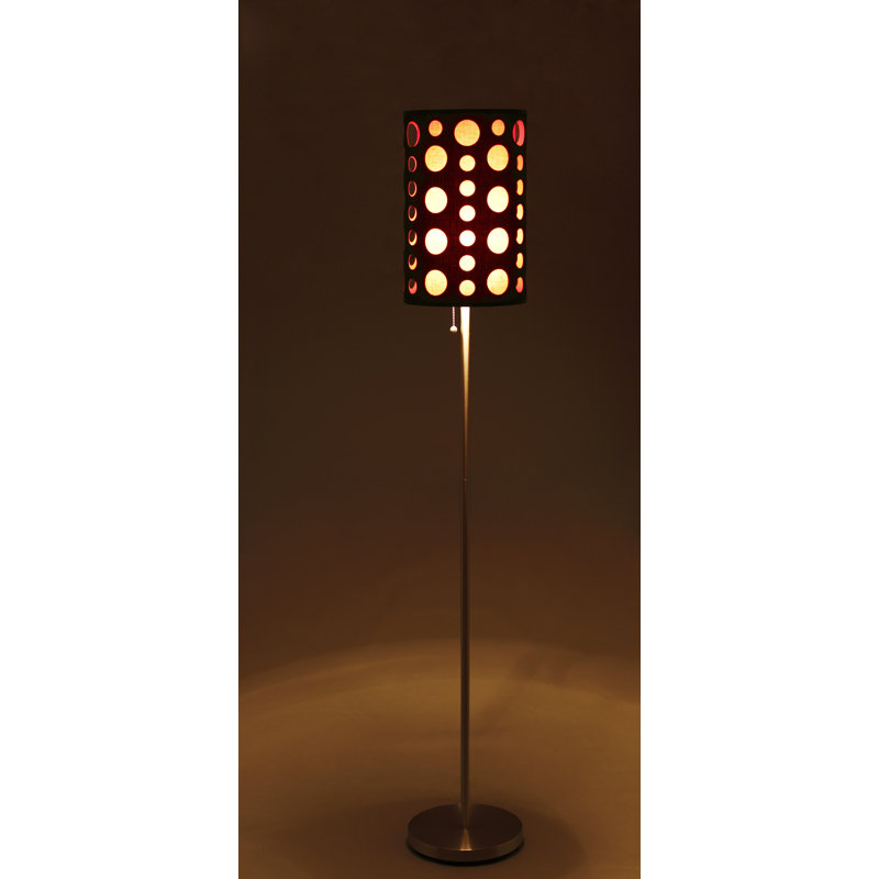 Lampe sur pied 62 po Sylacauga, Noir / Rouge