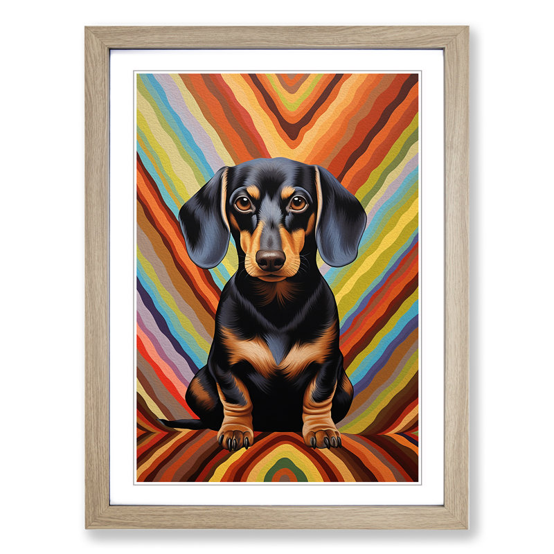 Single Picture Frame Print on Wood, 64cm H x 46cm W, Oak Framed