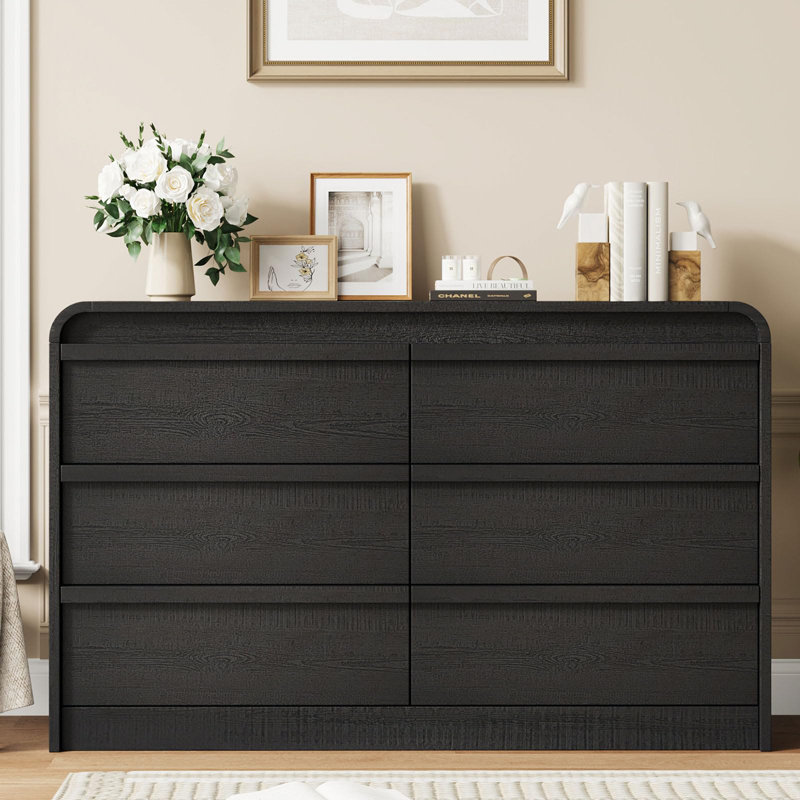 47 cm W Chest of 6 Drawers, Black