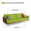 Causeuse coussin orange en cuir véritable