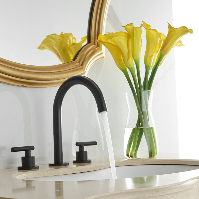 2-handle Bathroom Faucet with Drain Assembly