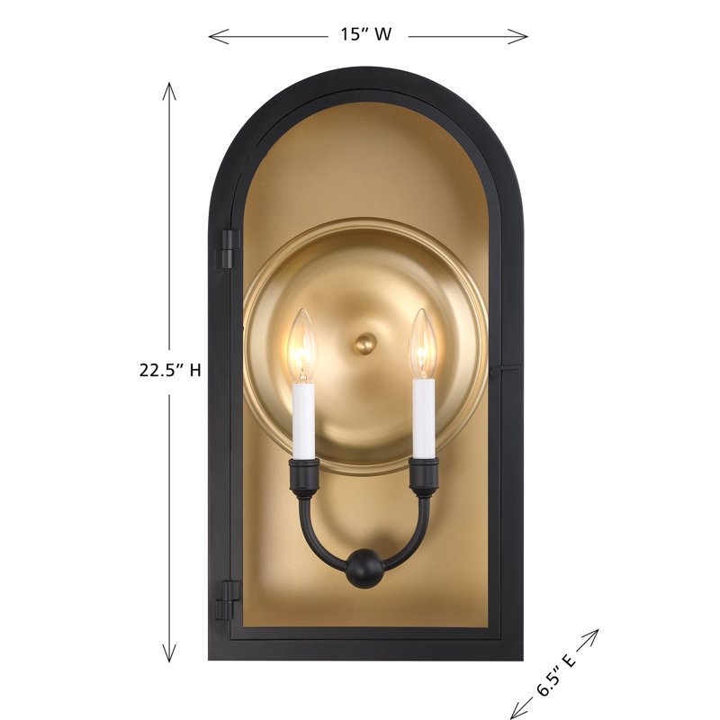 Lanterne murale d'extérieur 2 lumières Grotto, 2, H 22,5 po x l 12 po x P 12 po