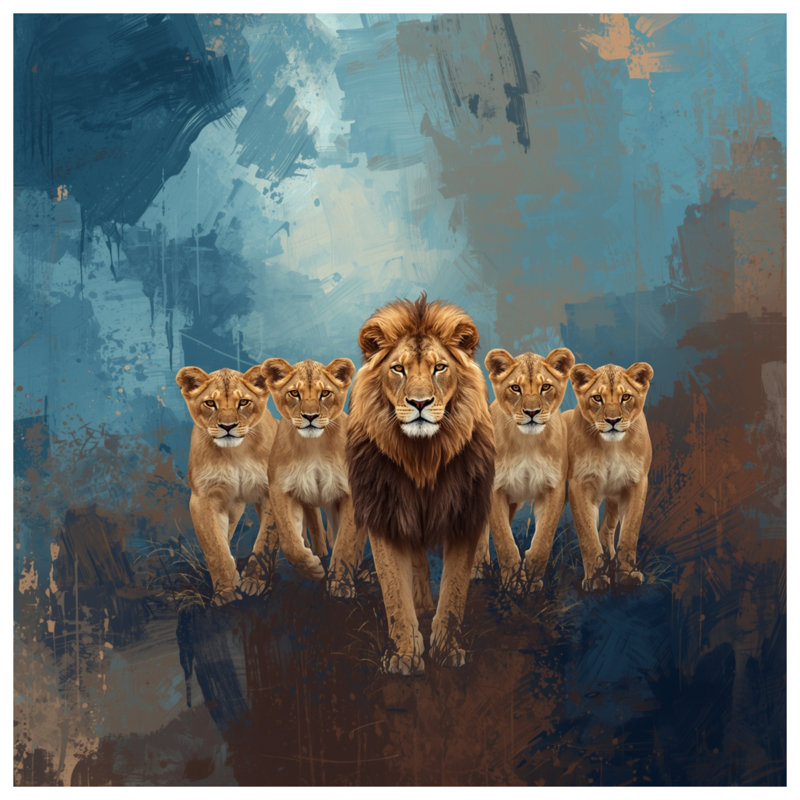 Tapis de bain lion avec lionceaux, 24 po L x 17 po L