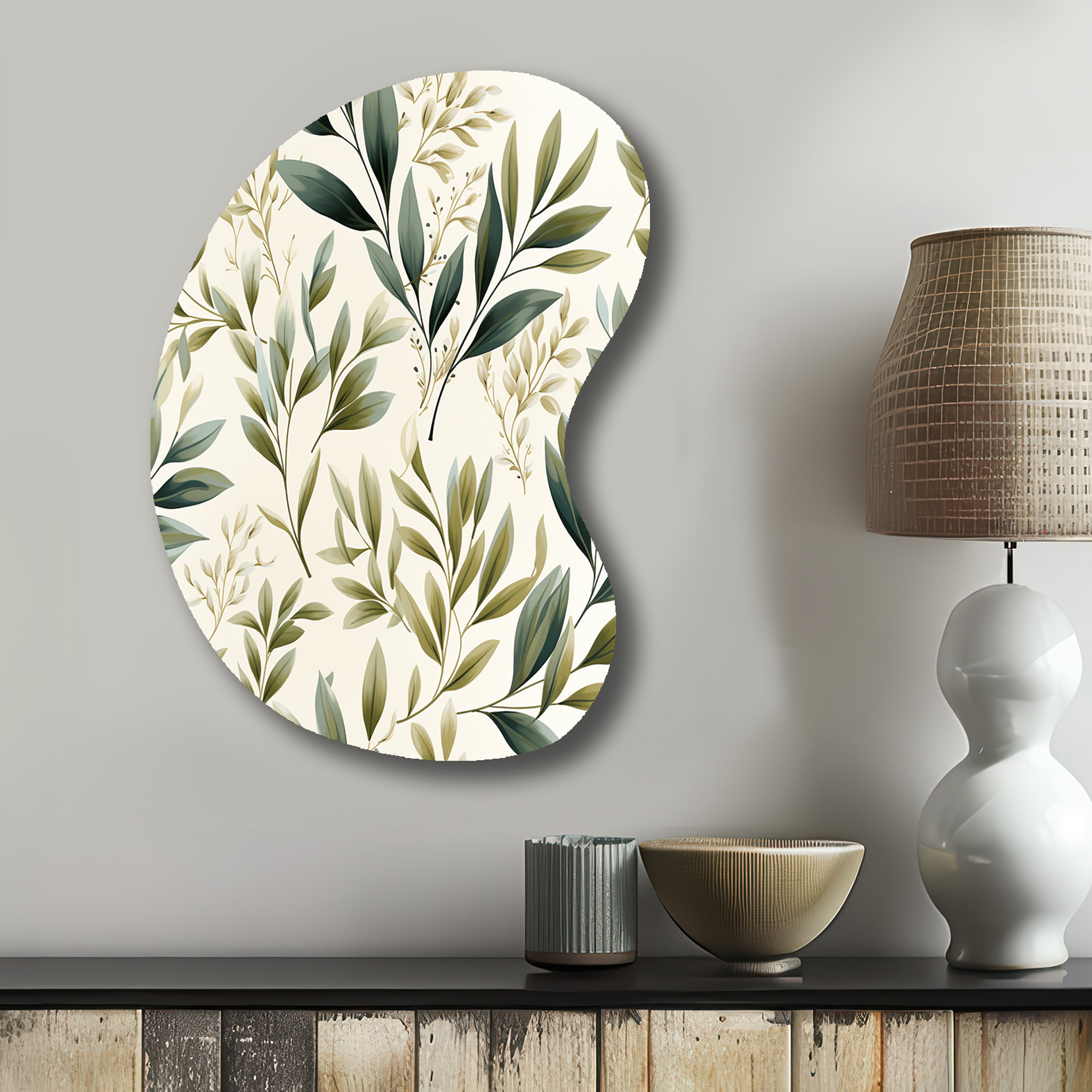 Design Art Tranquil Leaves - Plants Boom Shape Metal Wall Sculpture ...