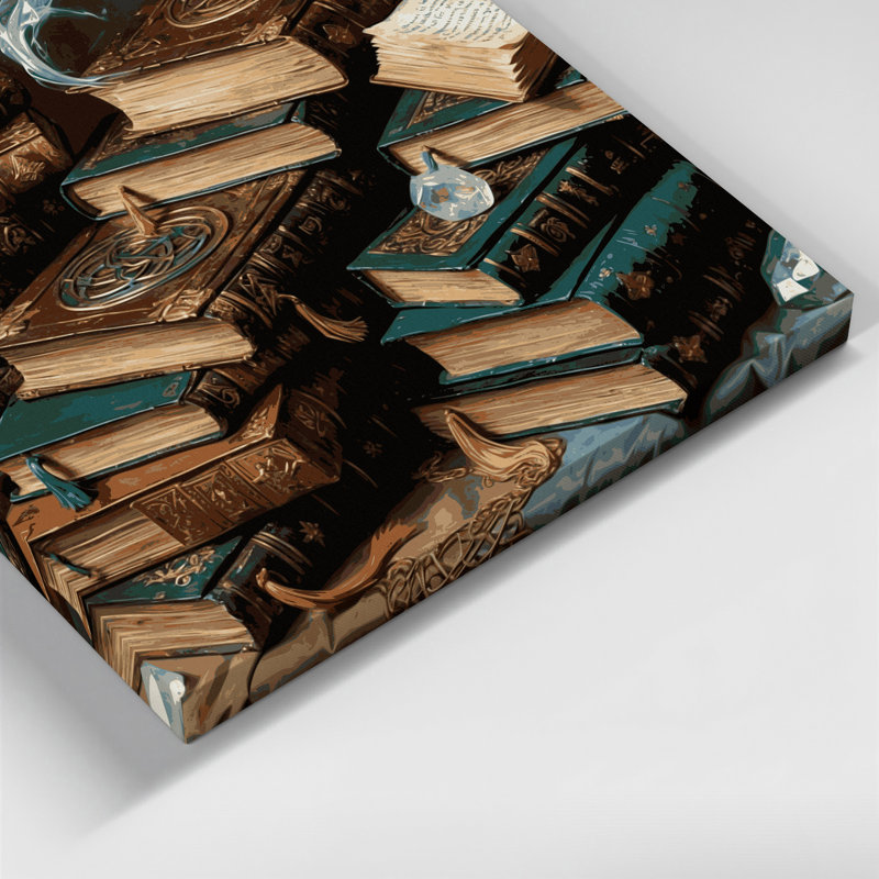 Halloween, livres de sortilège antiques, art mural sur toile brune, H 8 po x l 8 po
