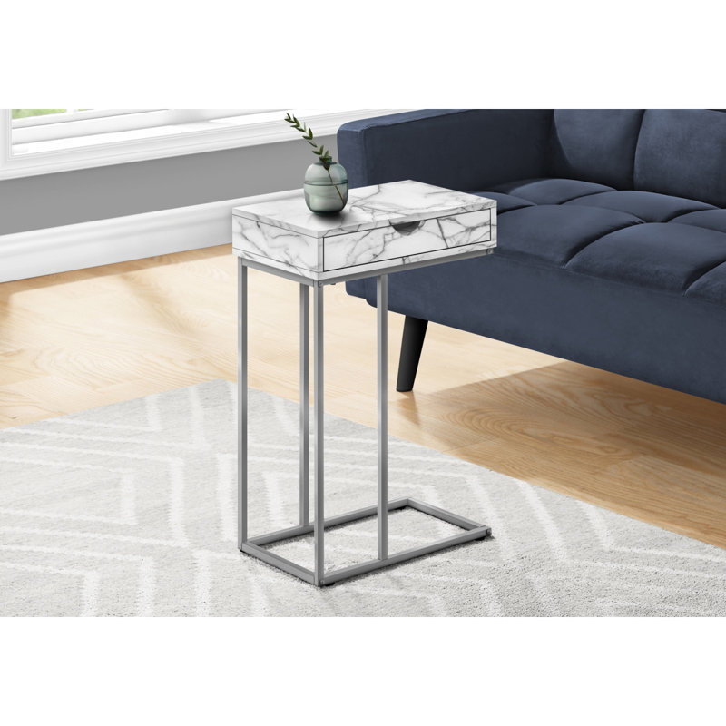 Table à collation polyvalente en forme de C avec tiroir de rangement pour le salon et la chambre à coucher