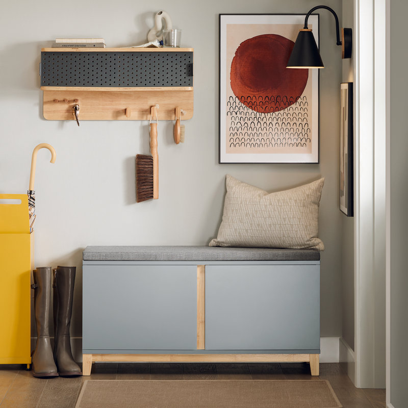 8 Pair Shoe Storage Bench, Grey