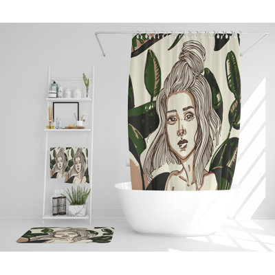 Nazahat Polyester Shower Curtain Set