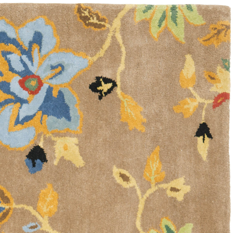 Nonia Hand Tufted Wool Floral Rug, Rectangle 2' x 3'