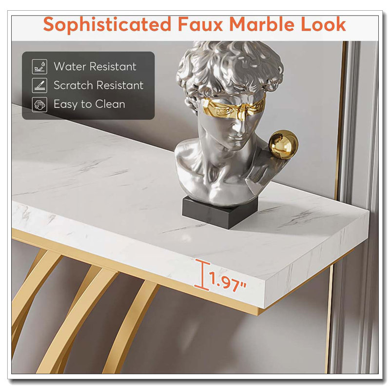 Faux Marble Entryway Table  Console Table