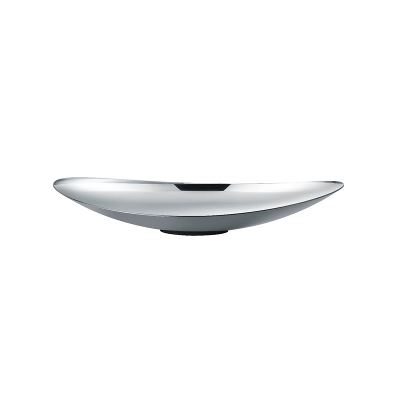 Ondea Stainless Steel Decorative Bowl, Polished Stainless Steel, 2.2" H x 13.4" W x 11.2" D