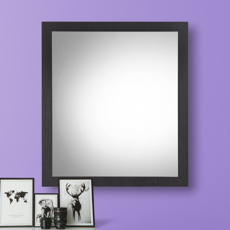 Miroir Wave avec finition noyer et noir